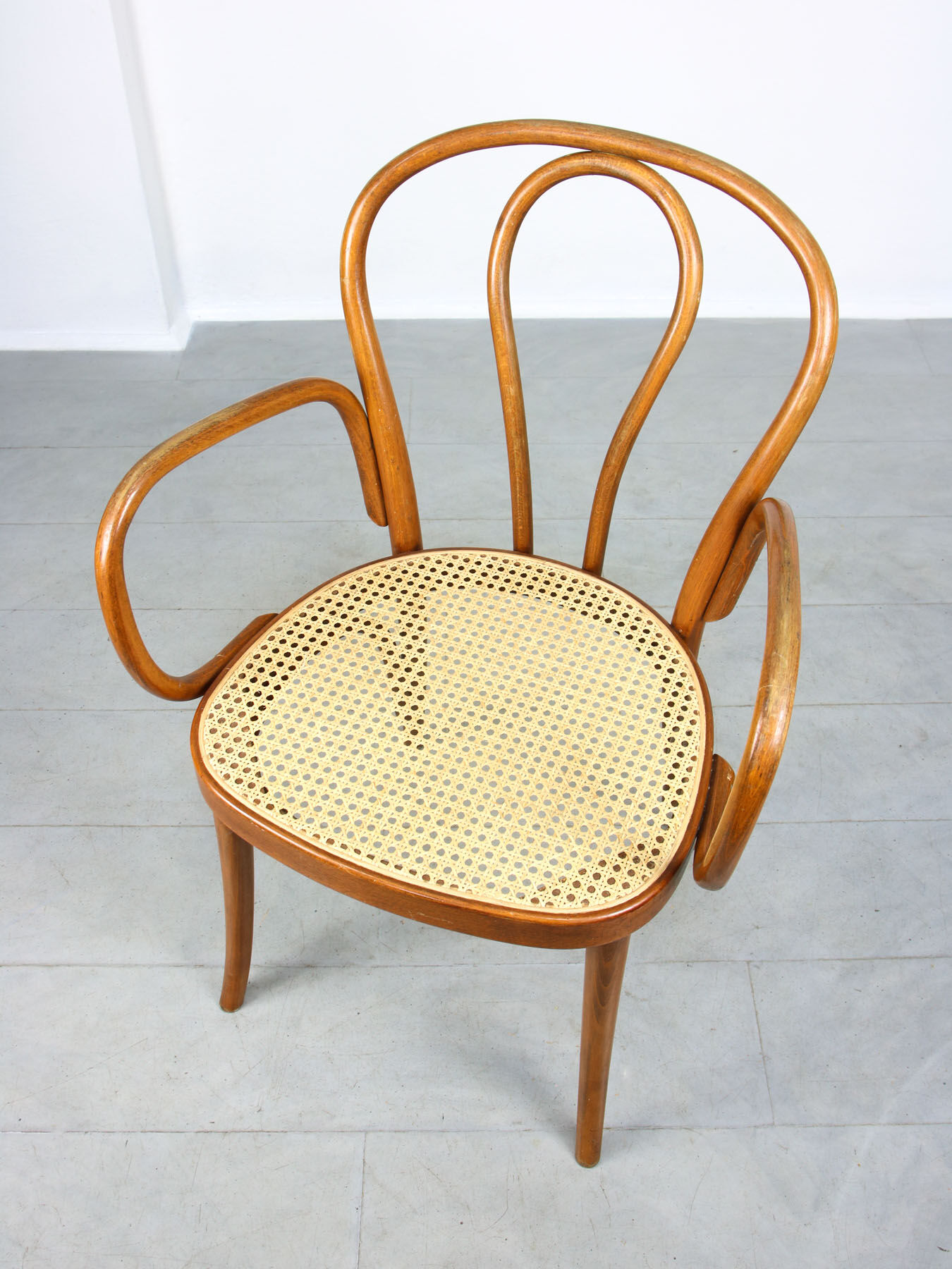 Vintage Bentwood Wide Seat and Arms Bistro Chair