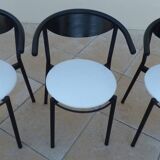 6 gondola-style chairs with luxurious metal structure and imitation leather