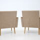 Pair of minimalist mid-century armchairs, czechoslovakia