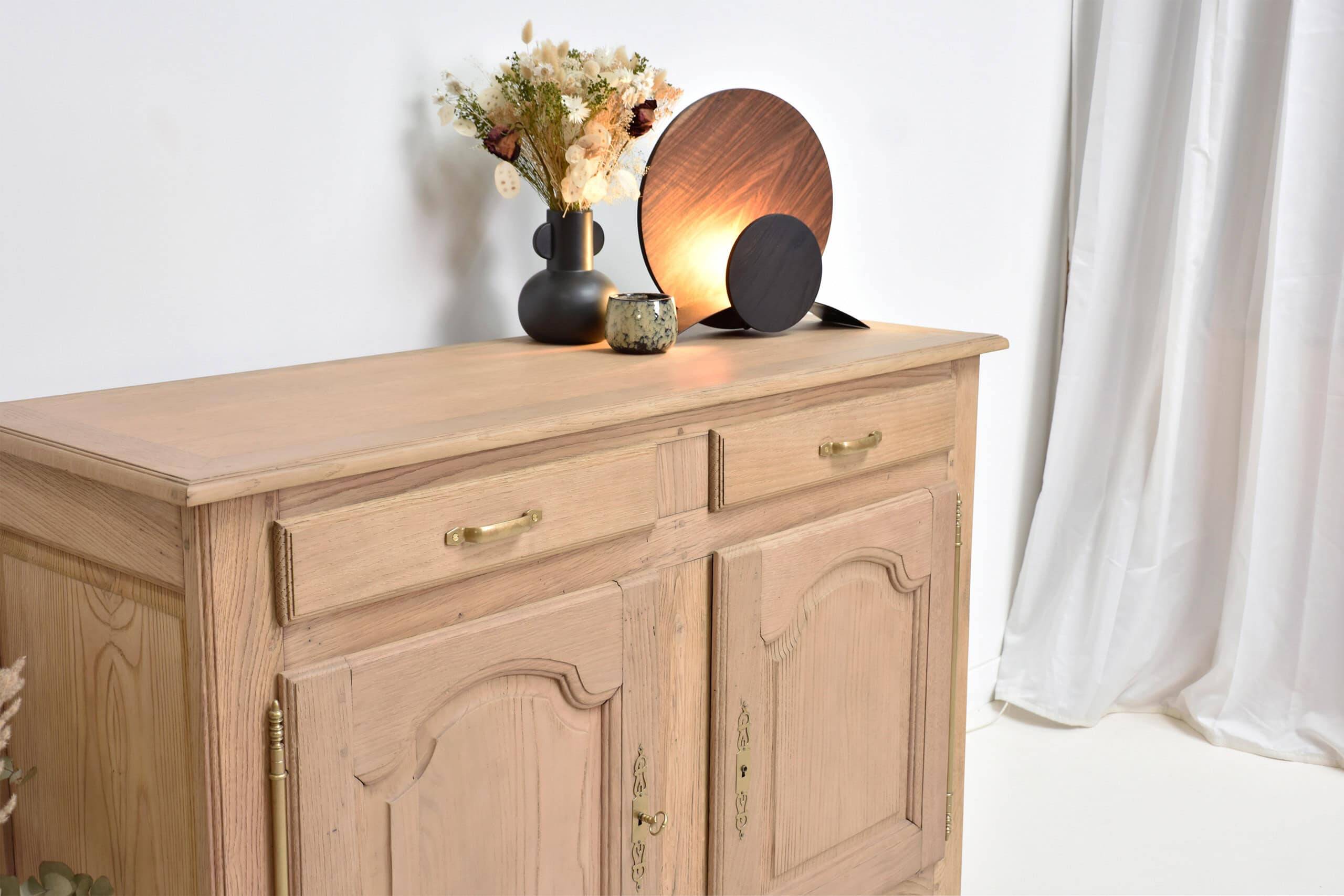 Vintage oak sideboard, country house style, wooden chest