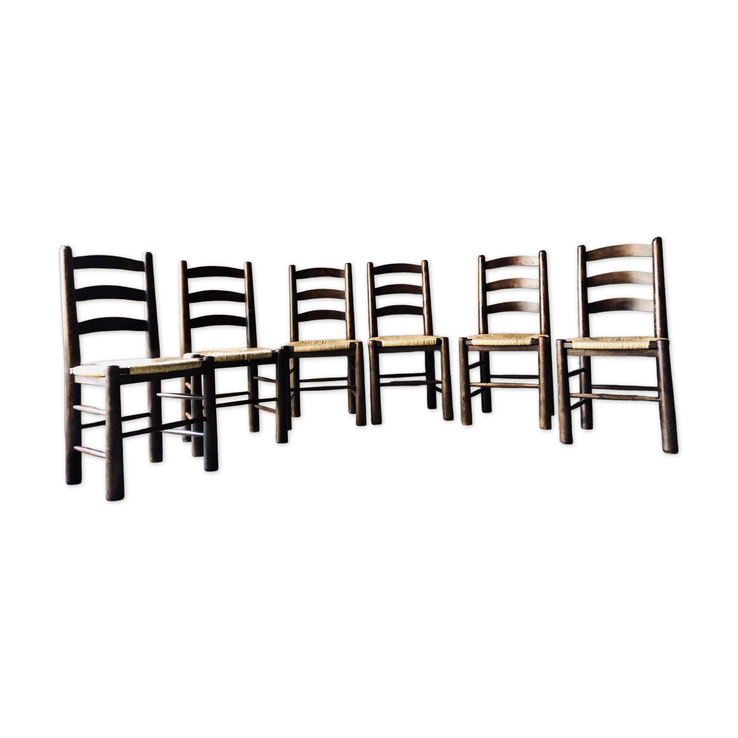 Set of 6 chairs in Brutalist style / Georges Robert