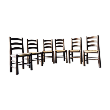 Set of 6 chairs in Brutalist style / Georges Robert