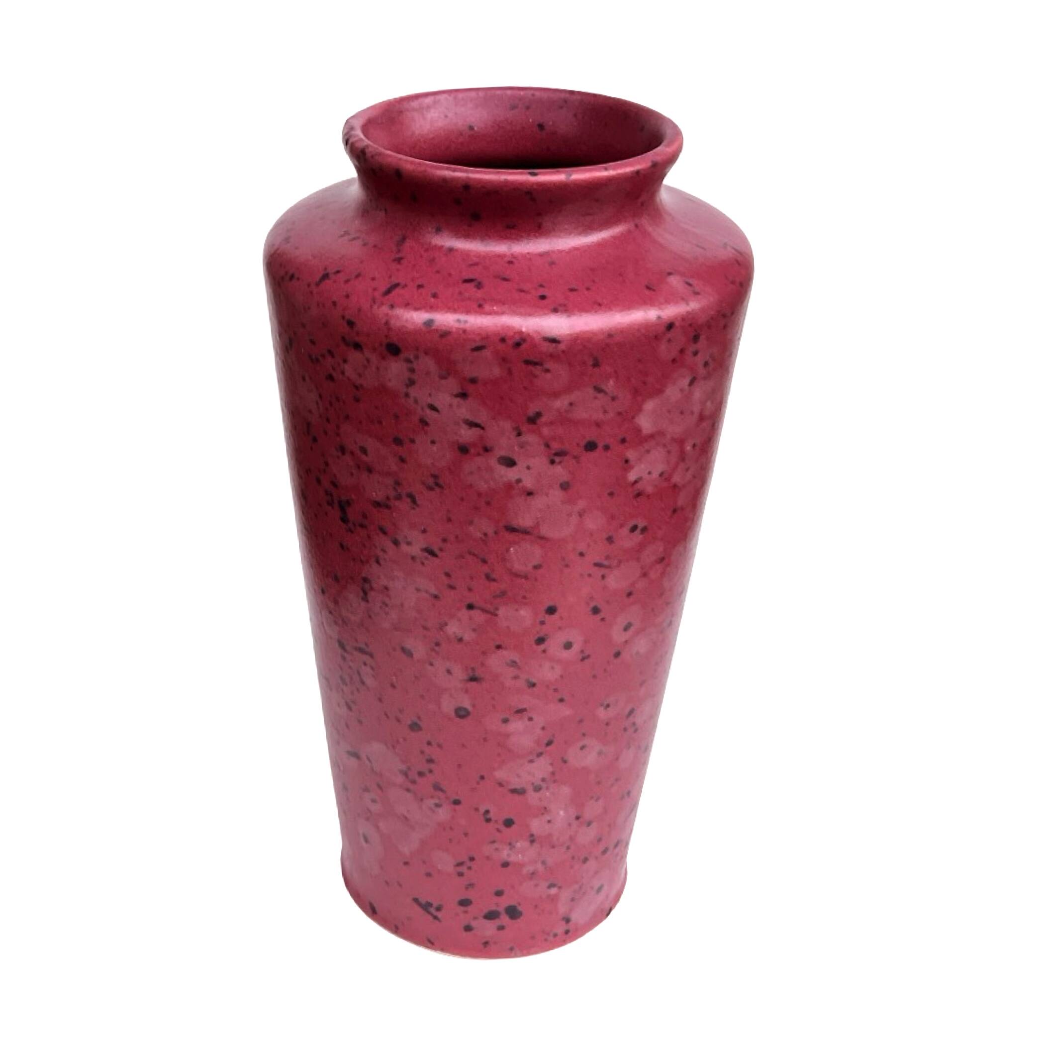 Burgundy ceramic vase MF Design, Germany 1980s.