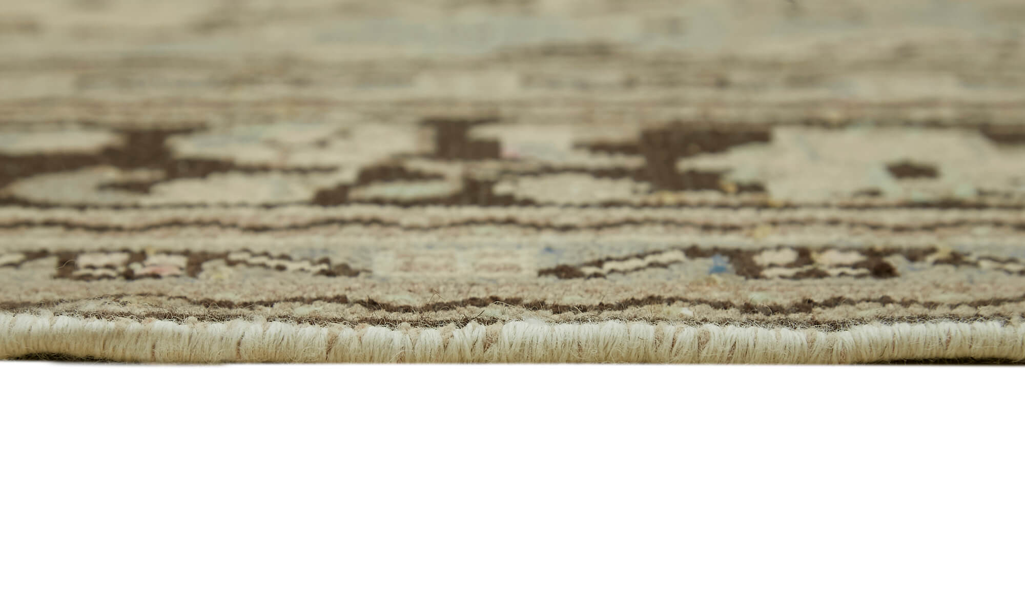 Hand-knotted persian vintage 1970s 246 cm x 346 cm beige wool carpet