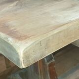 Monastery farmhouse table in walnut, natural patina, vintage style