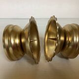 Pair of flower candle holders in gold metal