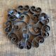 Service Table Table Mat + 8 Antique Black Wrought Iron Knife Holders