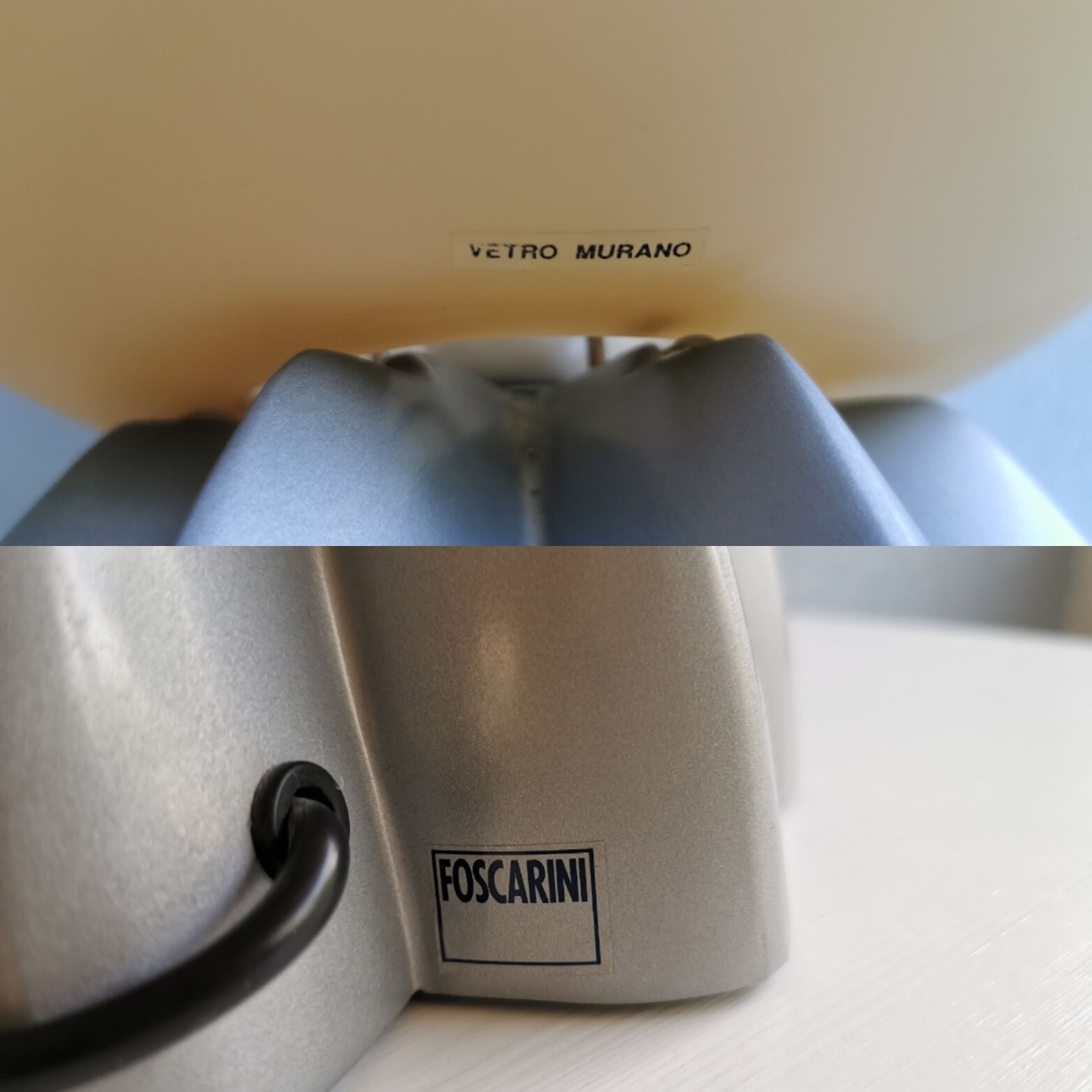 Set of 2 Foscarini table lamps, Murano glass 1980