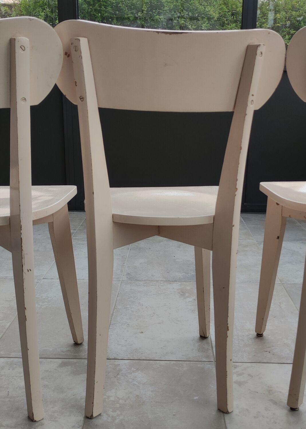Series of 5 vintage chairs/antique bistro
