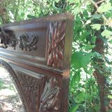Trumeau mirror beveled in carved oak 104x144cm
