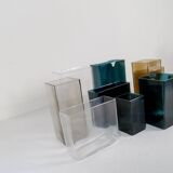 Midcentury Modern collection of ten "Ice" vases by Gullaskruf, Sweden, 1960s.