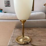 lampe à poser en laiton et verre