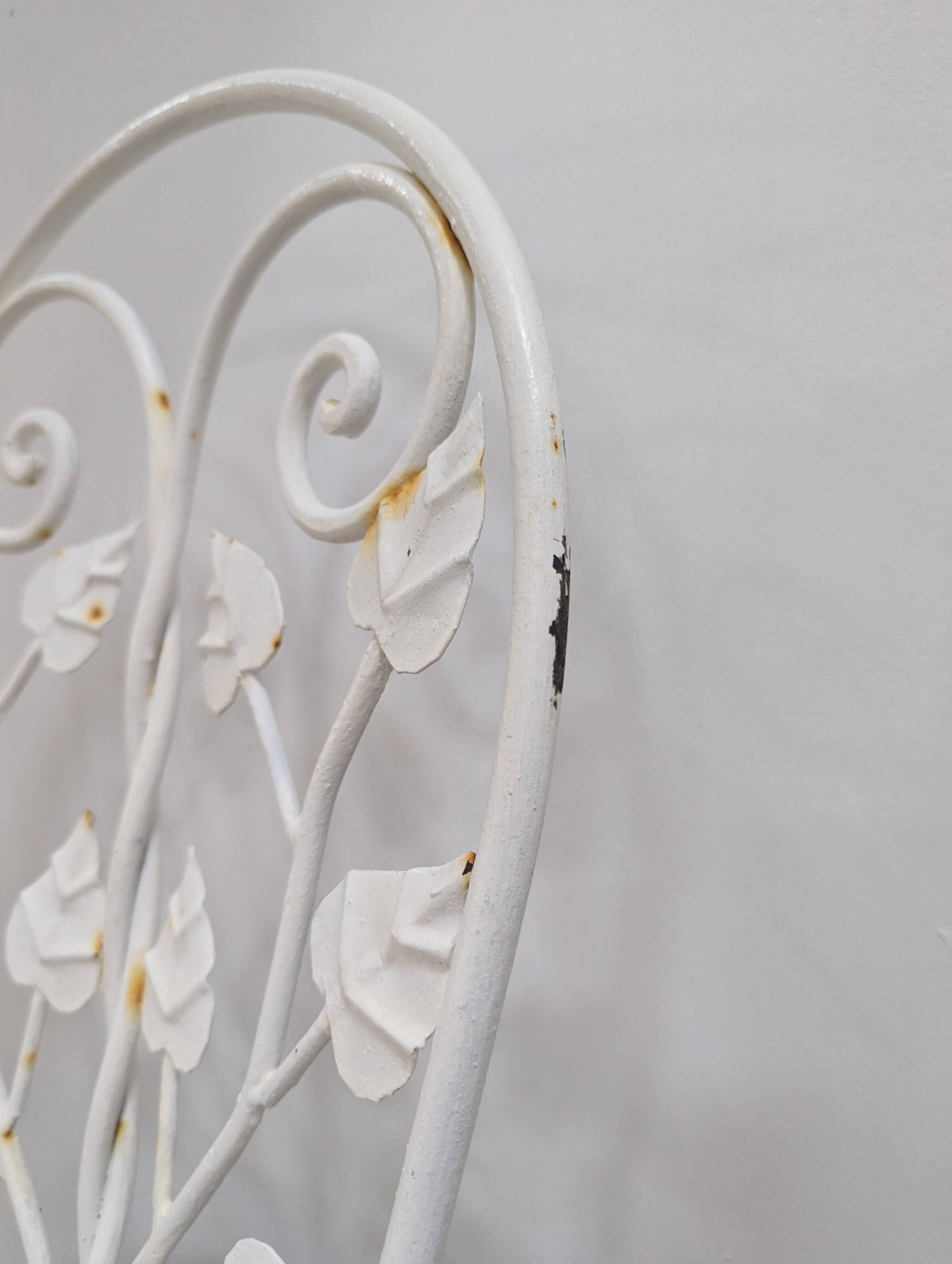 Sculptural Wrought Iron Garden Chairs with Tree Design 1950s Set of 5