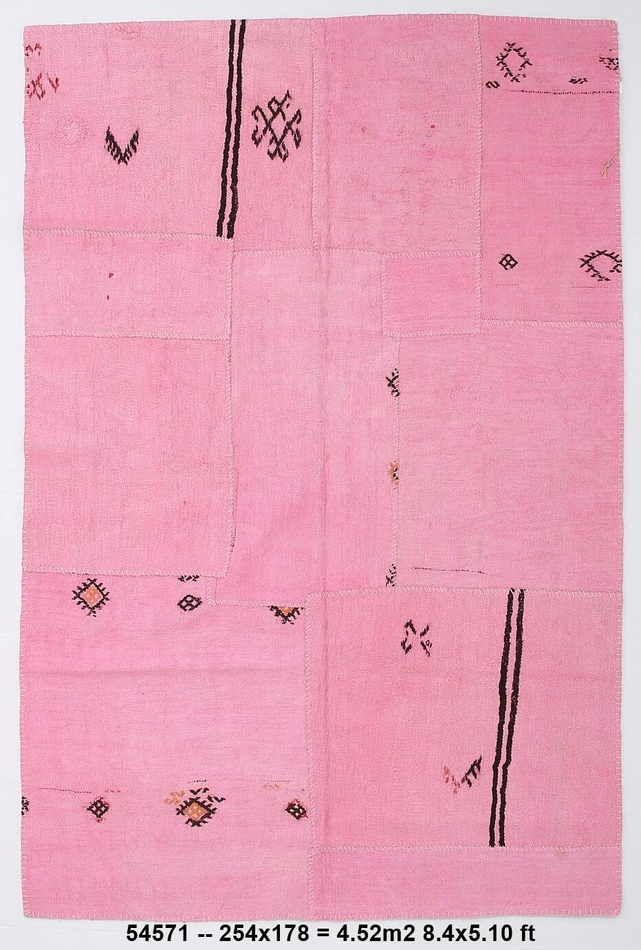 6x8  Pink Turkish Kilim Rug, 178x254Cm