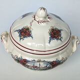 Earthenware tureen from sarreguemines obernai model illustrated by henri loux