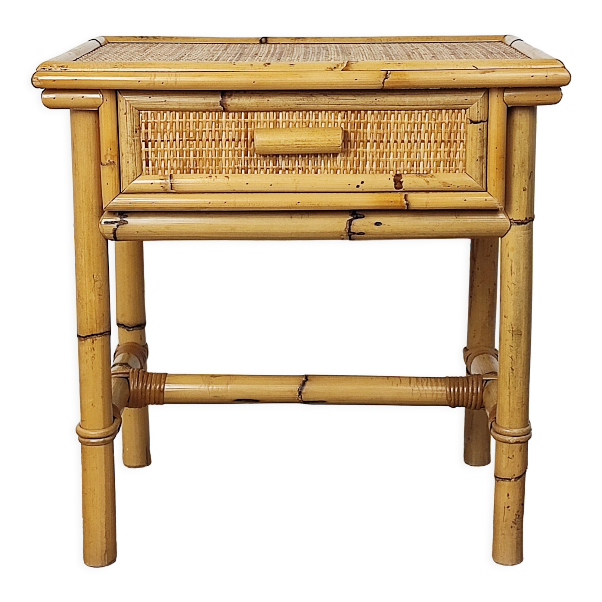 Rattan bedside table