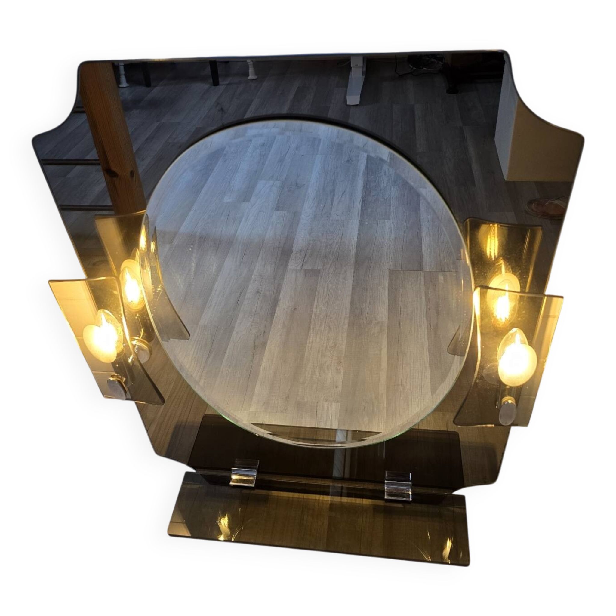 Vintage Italian mirror style ISA, Fontana Arte, 1970s.