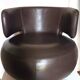 Fauteuil tournant CURL en cuir marron par Roche Bobois