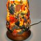 Vintage HA Ludwig lamp in semi-precious stones and wood West Germany