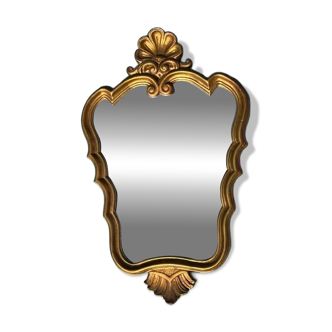 Baroque mirror in gilded wood from the 1960s – 65.5 x 42 cm – 2.5 kg