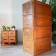Old file cabinet, oak and brass, early 20th century