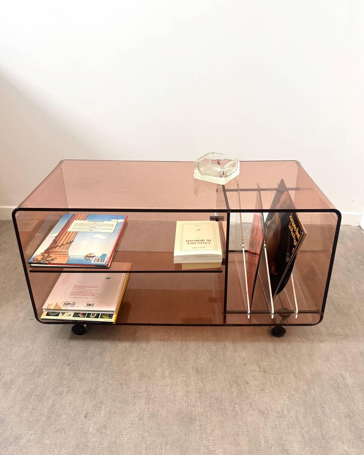Storage furniture - vinyls in smoked Plexiglas by Michel Dumas