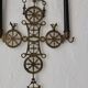 Arts & Crafts brass cross hanging candle holder | 1920s