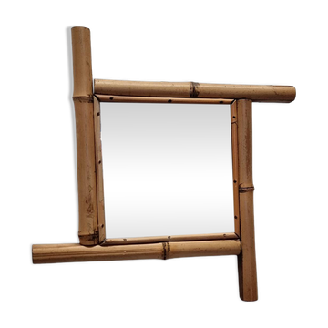Miroir en bambou, France fin des années 1800