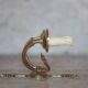 Pair of Empire style bronze wall lights, bronze wall light with palmette and swan neck.