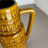Set of Two Pottery Fat Lava Vases "ochre pattern" by Scheurich, Germany, 1970s