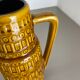 Set of Two Pottery Fat Lava Vases "ochre pattern" by Scheurich, Germany, 1970s