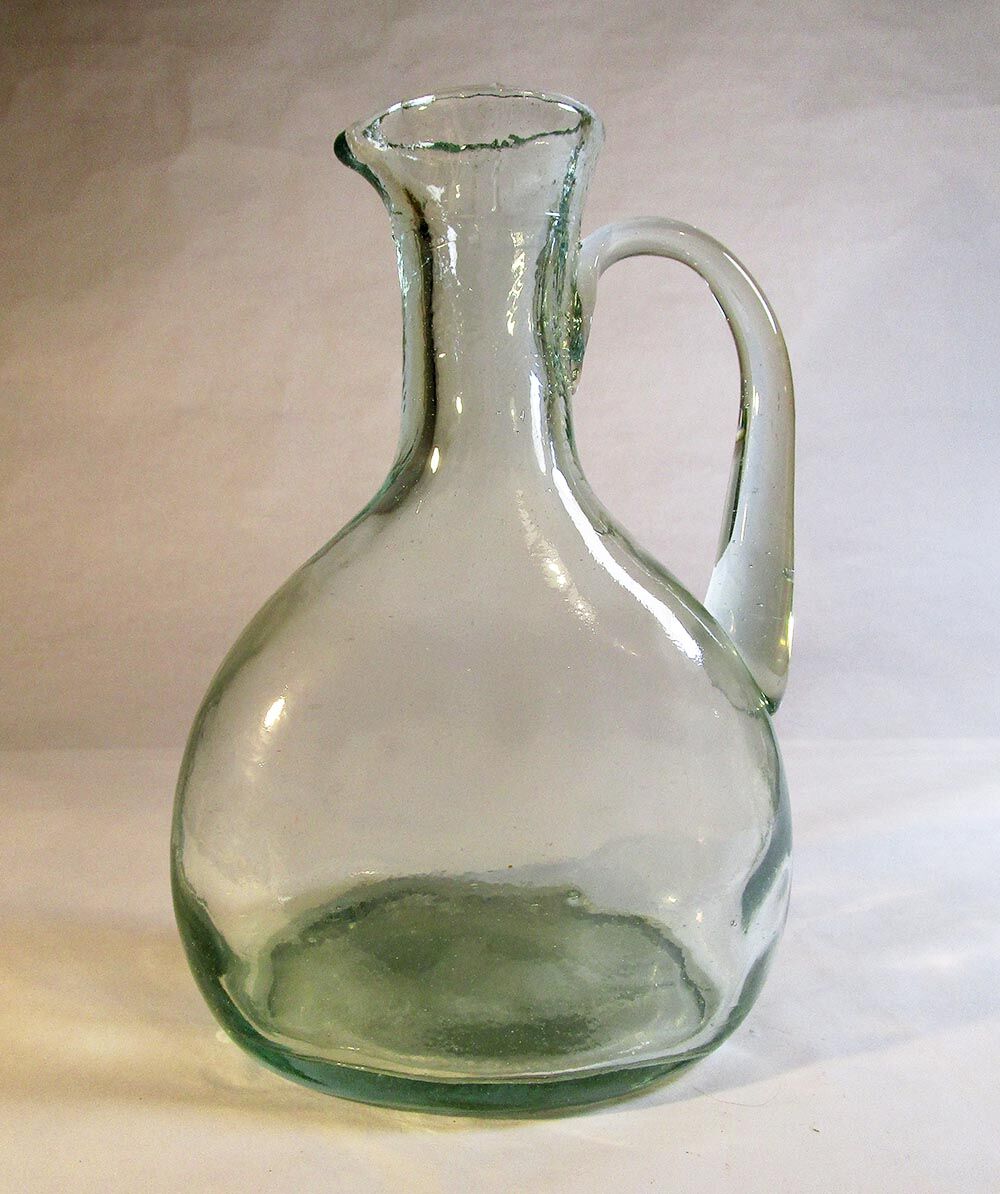 Thick glass pitcher