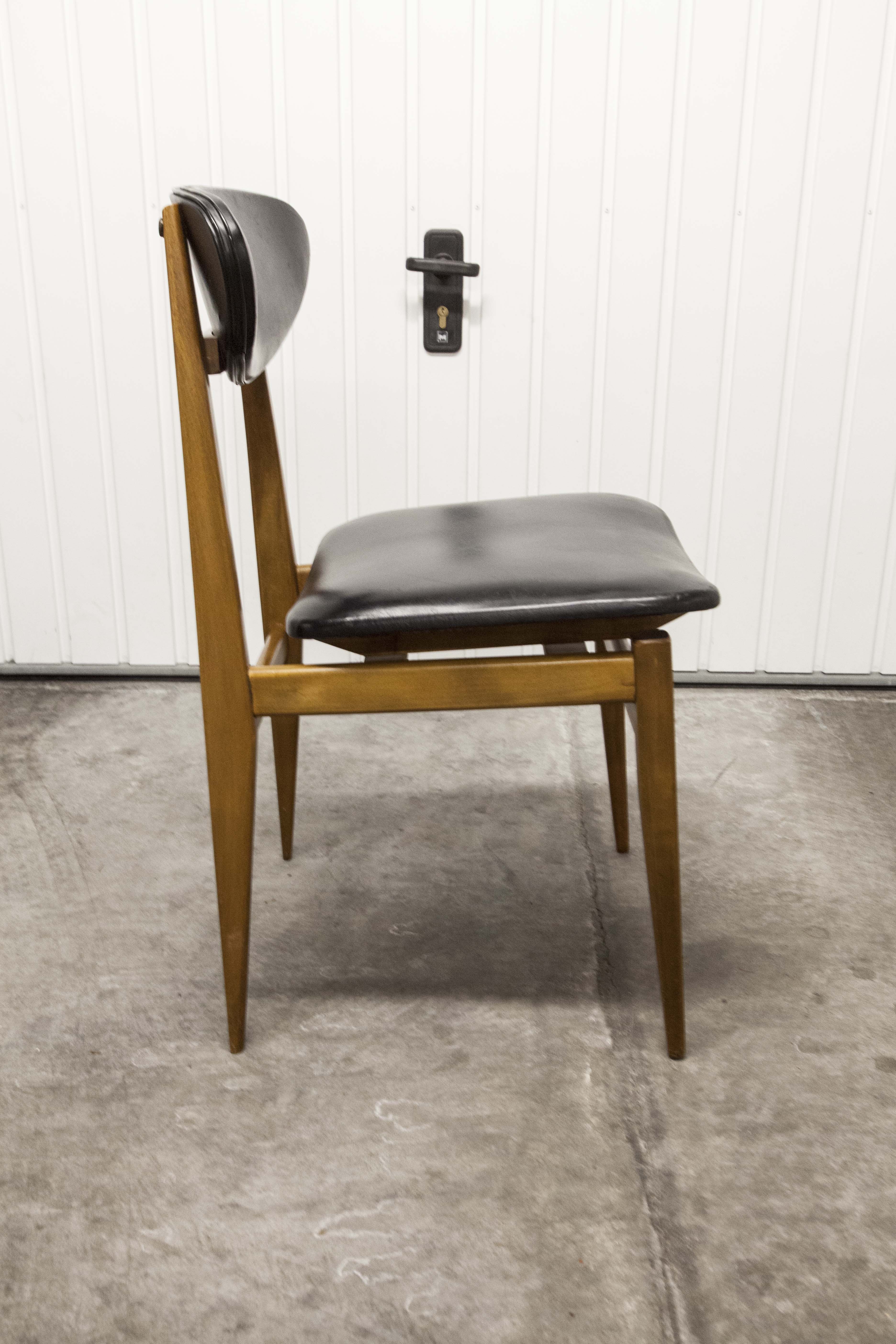 6 Teak chairs with oval back