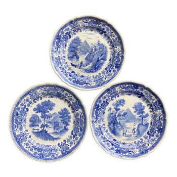 3 assiettes à dessert Villeroy et Boch Burgenland bleu