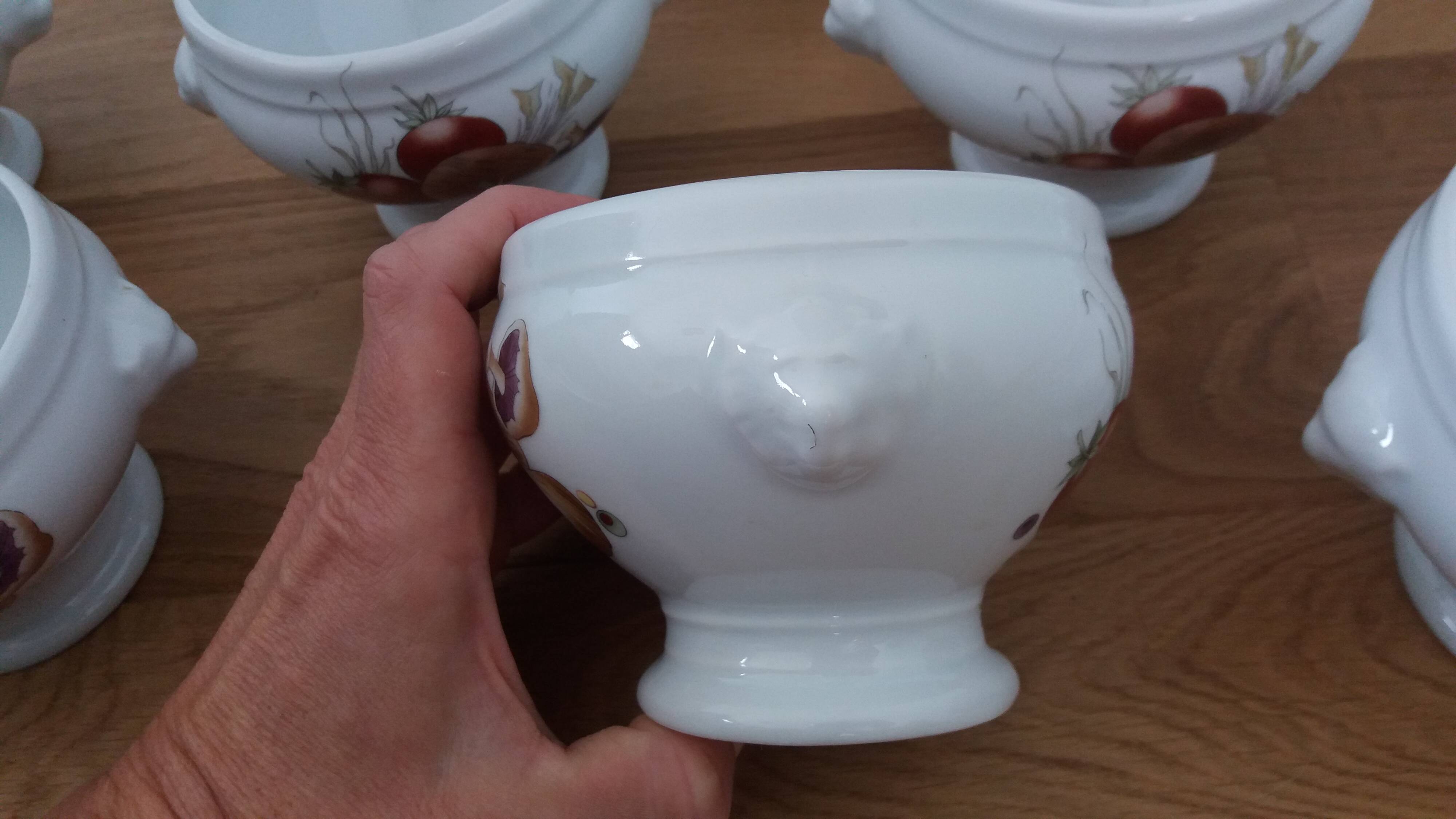 Pyrolux Lourioux porcelain soup bowls