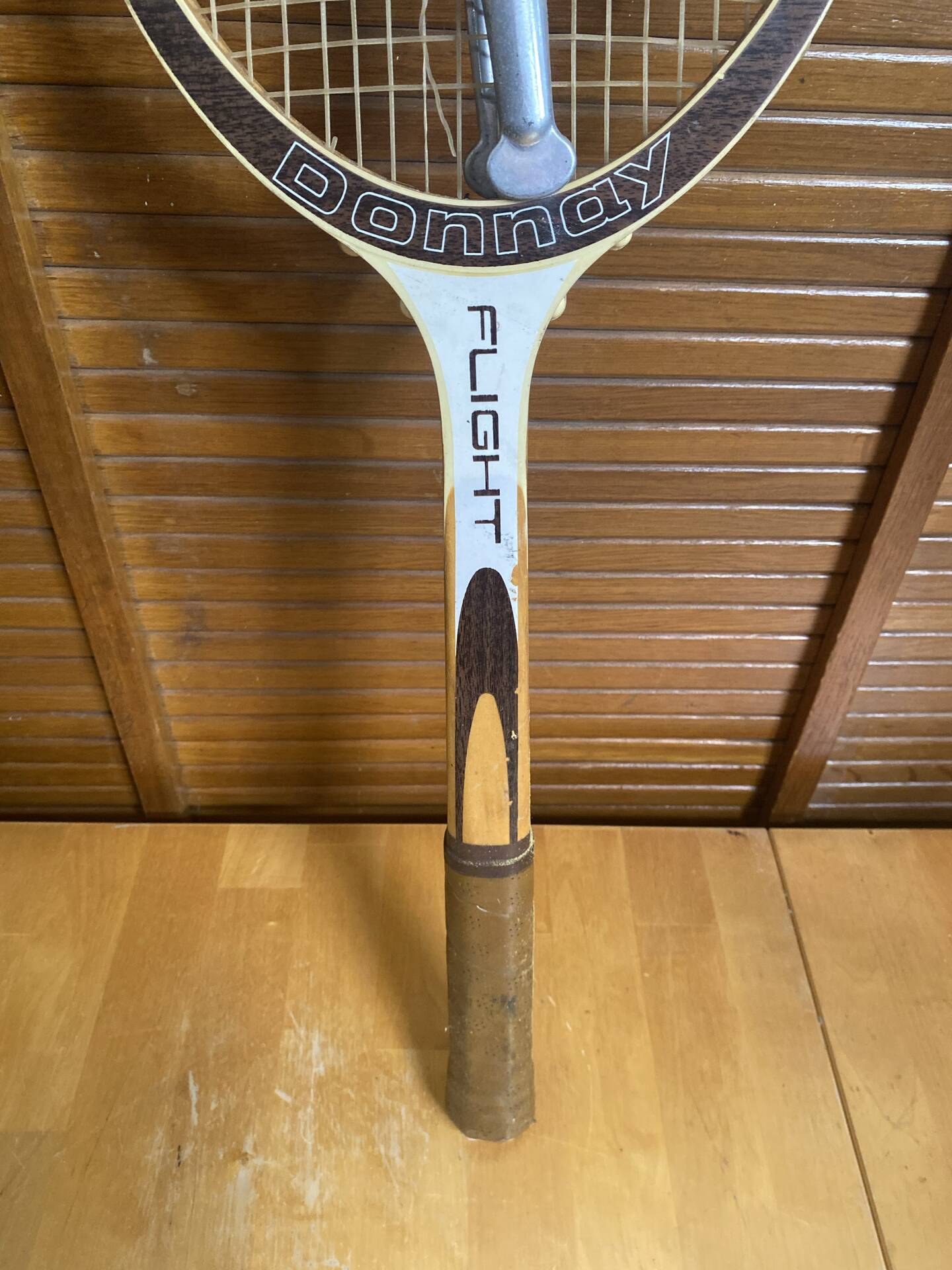 Vintage dunlop flight wooden tennis racket + zéphyr protection