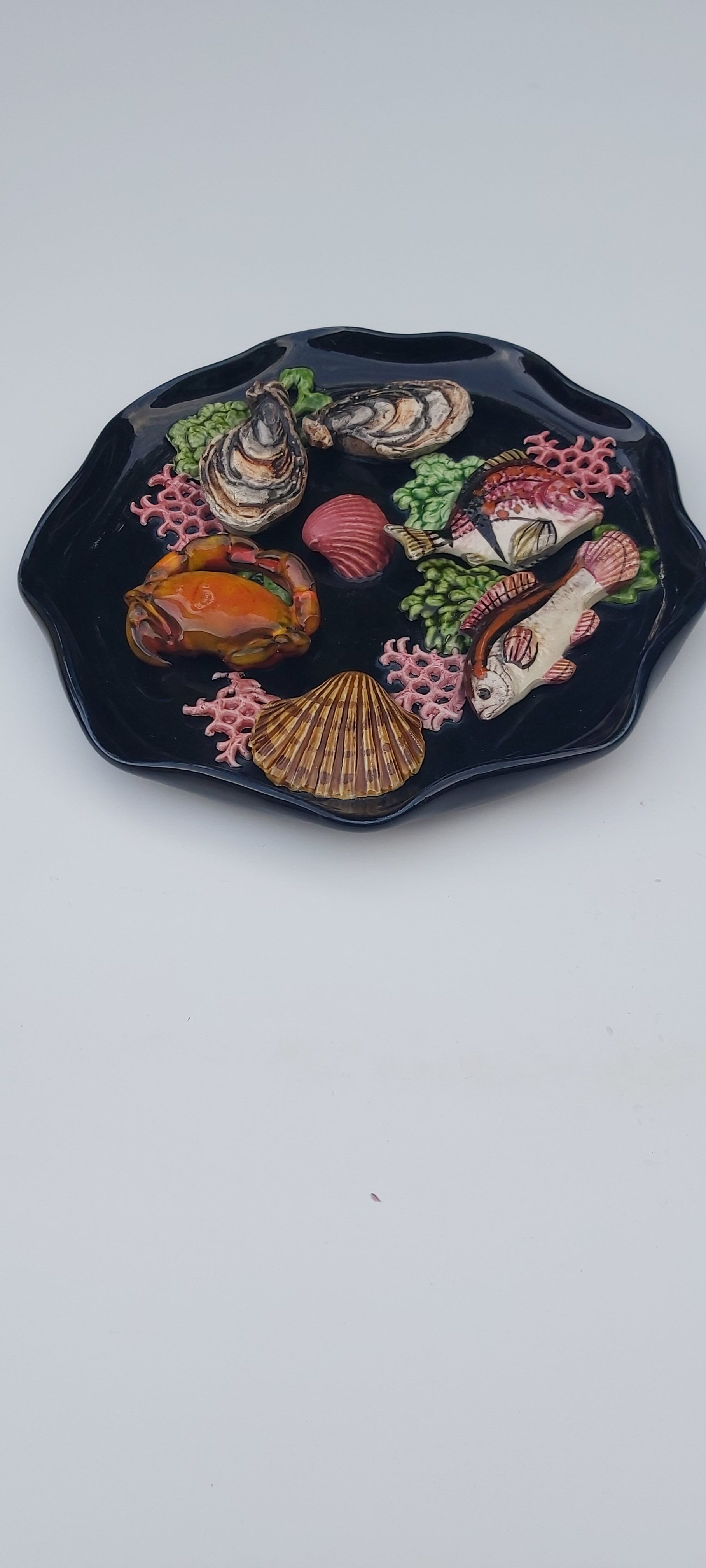 Ceramic plate fish and shellfish