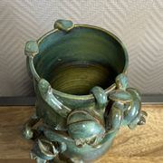 vase with frogs in relief circa 1940