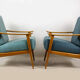 Mid-Century Scandinavian Blue & Turquoise Armchairs, 1960s, Set of 2