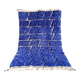Tapis berbère Beni Ouarain bleu Majorelle 250x150 cm – laine naturelle