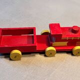 Wooden locomotive and tender, antique toy