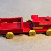 Wooden locomotive and tender, antique toy