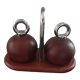 Salt and pepper mill set on base