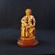 Virgin breastfeeding the Child Jesus and Saint John religious sculpture wood