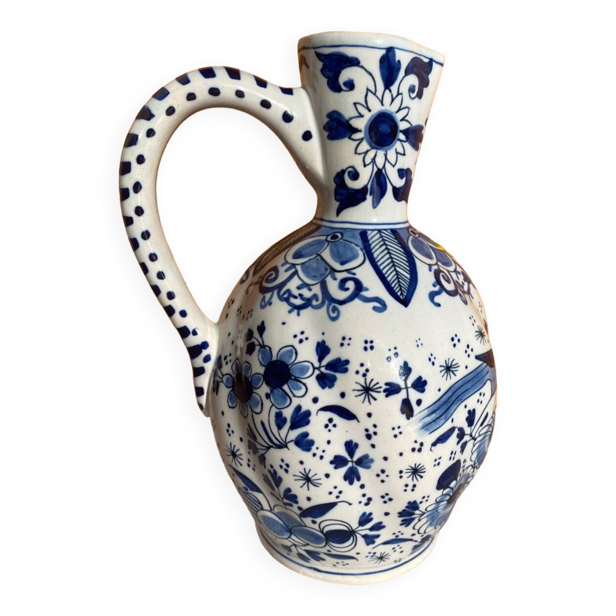 Boch Frères pitcher in Delft earthenware