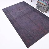 4x8 Shades Of Purple Oriental Handmade Wool Turkish Vintage Rug, 140x230Cm