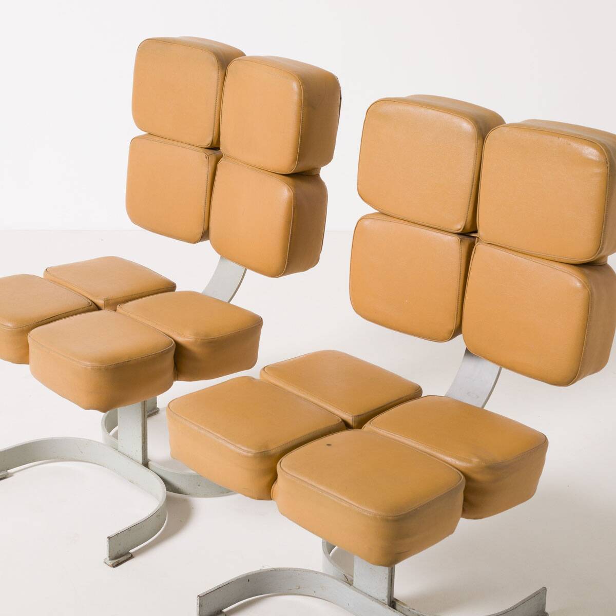 Unique brutalist chair, former Czechoslovakia, 1970s Large set available