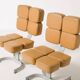 Unique brutalist chair, former Czechoslovakia, 1970s Large set available