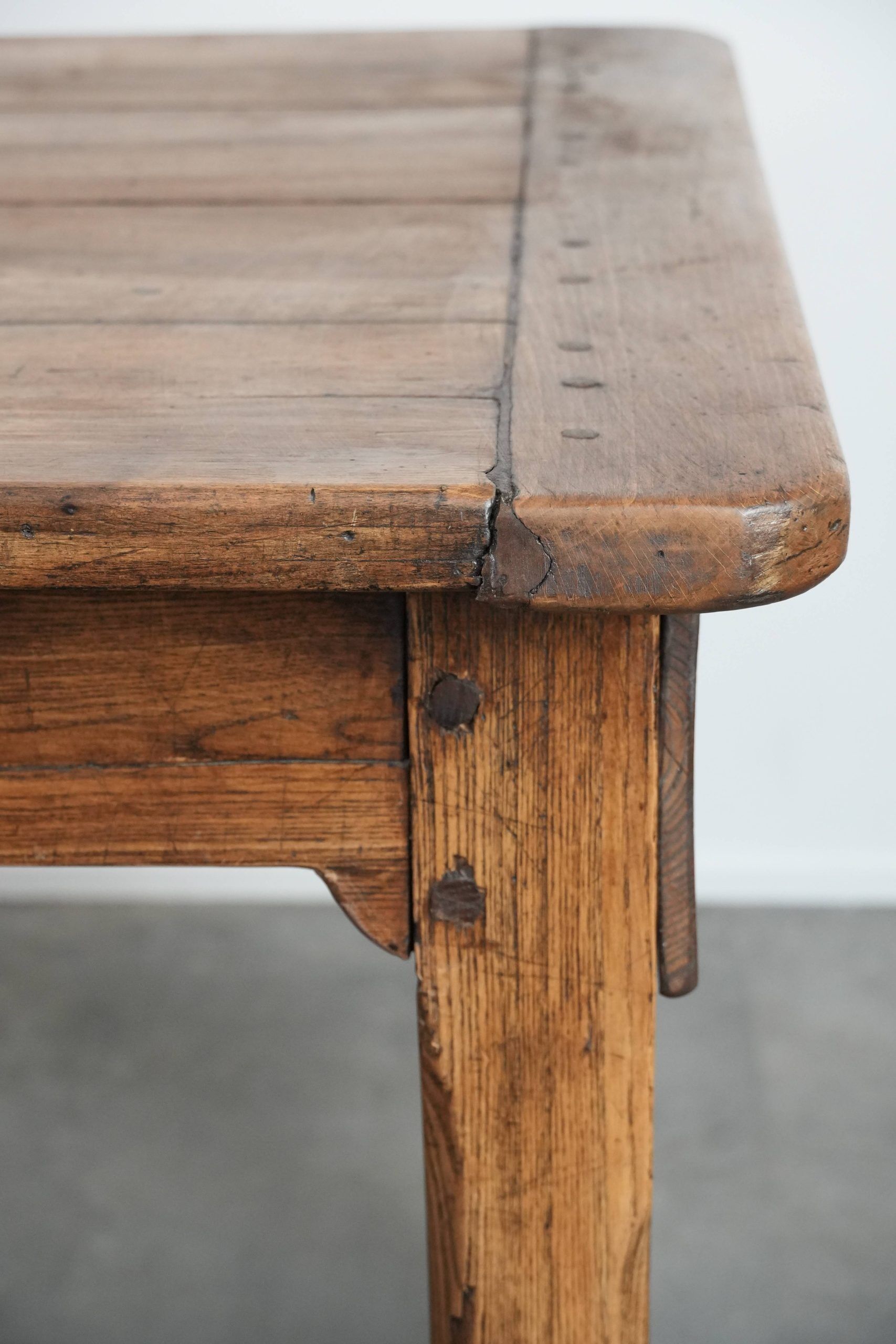 Antique French dining table made of fruitwood  from the late 18th century