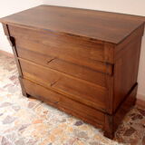 Commode Louis Philippe en noyer massif